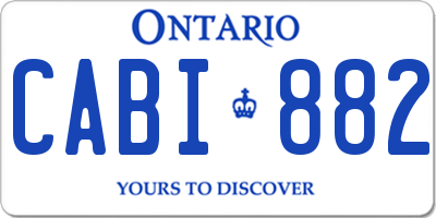 ON license plate CABI882