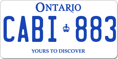 ON license plate CABI883