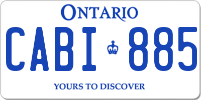 ON license plate CABI885