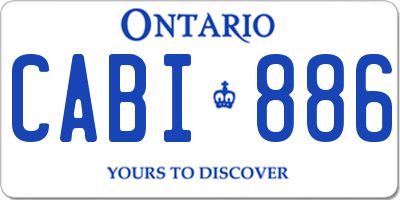 ON license plate CABI886