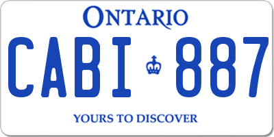 ON license plate CABI887