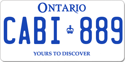 ON license plate CABI889