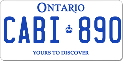 ON license plate CABI890