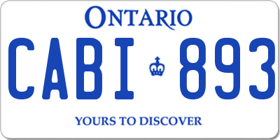 ON license plate CABI893