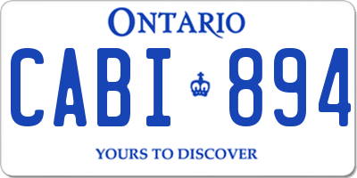 ON license plate CABI894