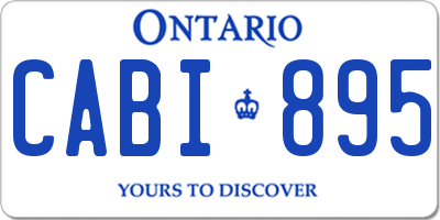 ON license plate CABI895