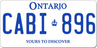 ON license plate CABI896