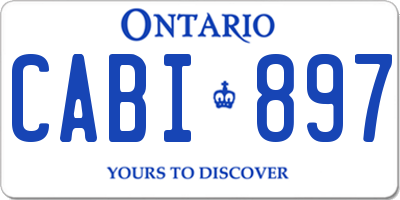 ON license plate CABI897