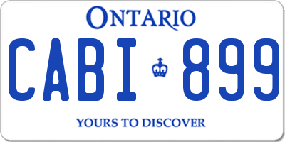 ON license plate CABI899