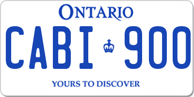 ON license plate CABI900