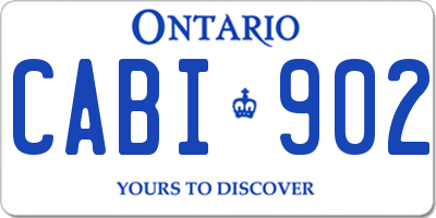 ON license plate CABI902