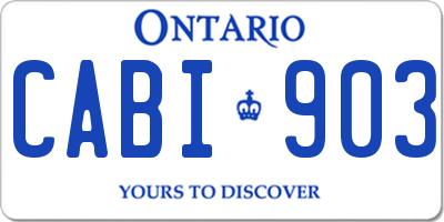 ON license plate CABI903