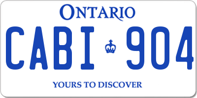 ON license plate CABI904