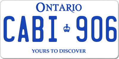 ON license plate CABI906