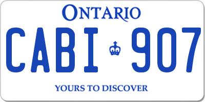 ON license plate CABI907