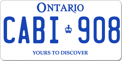 ON license plate CABI908