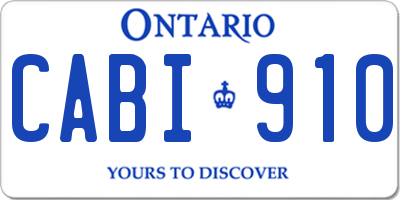 ON license plate CABI910