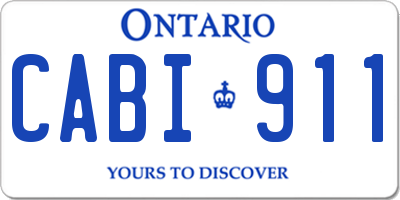 ON license plate CABI911