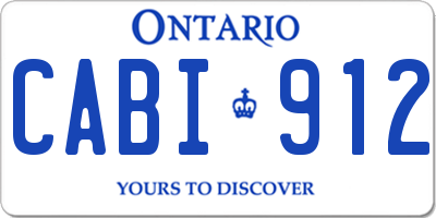 ON license plate CABI912