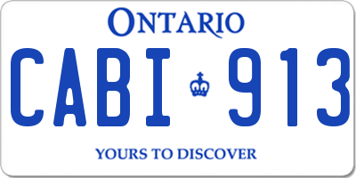 ON license plate CABI913