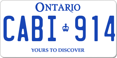 ON license plate CABI914