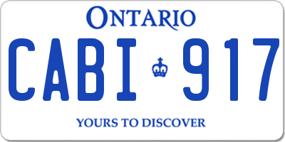 ON license plate CABI917