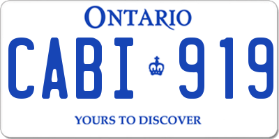 ON license plate CABI919