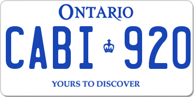 ON license plate CABI920