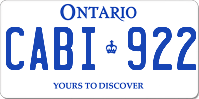 ON license plate CABI922