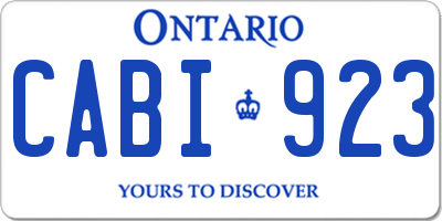 ON license plate CABI923