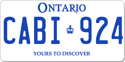 ON license plate CABI924