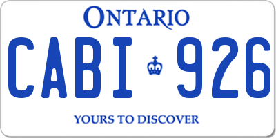 ON license plate CABI926