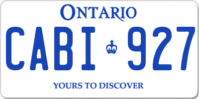 ON license plate CABI927