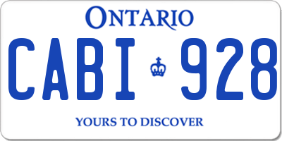 ON license plate CABI928