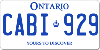 ON license plate CABI929