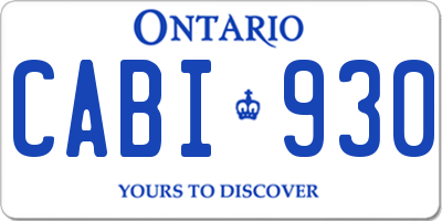 ON license plate CABI930