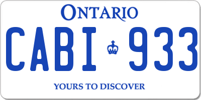 ON license plate CABI933