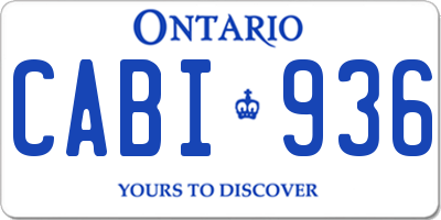 ON license plate CABI936