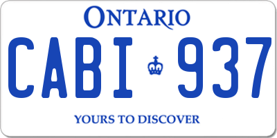 ON license plate CABI937