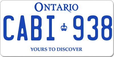 ON license plate CABI938