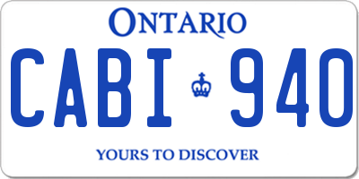 ON license plate CABI940