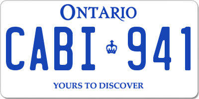 ON license plate CABI941