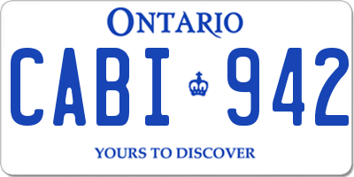 ON license plate CABI942