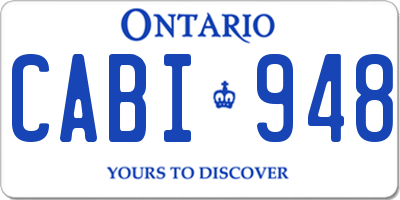 ON license plate CABI948