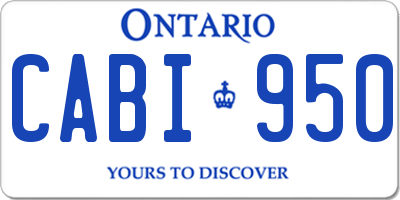 ON license plate CABI950