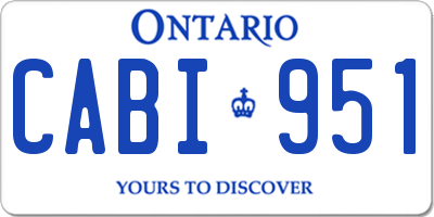 ON license plate CABI951