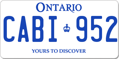 ON license plate CABI952