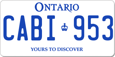 ON license plate CABI953