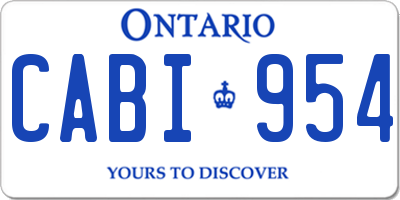 ON license plate CABI954