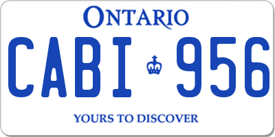 ON license plate CABI956